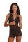 Women wearing a leopard print mesh romper from Love Khaos