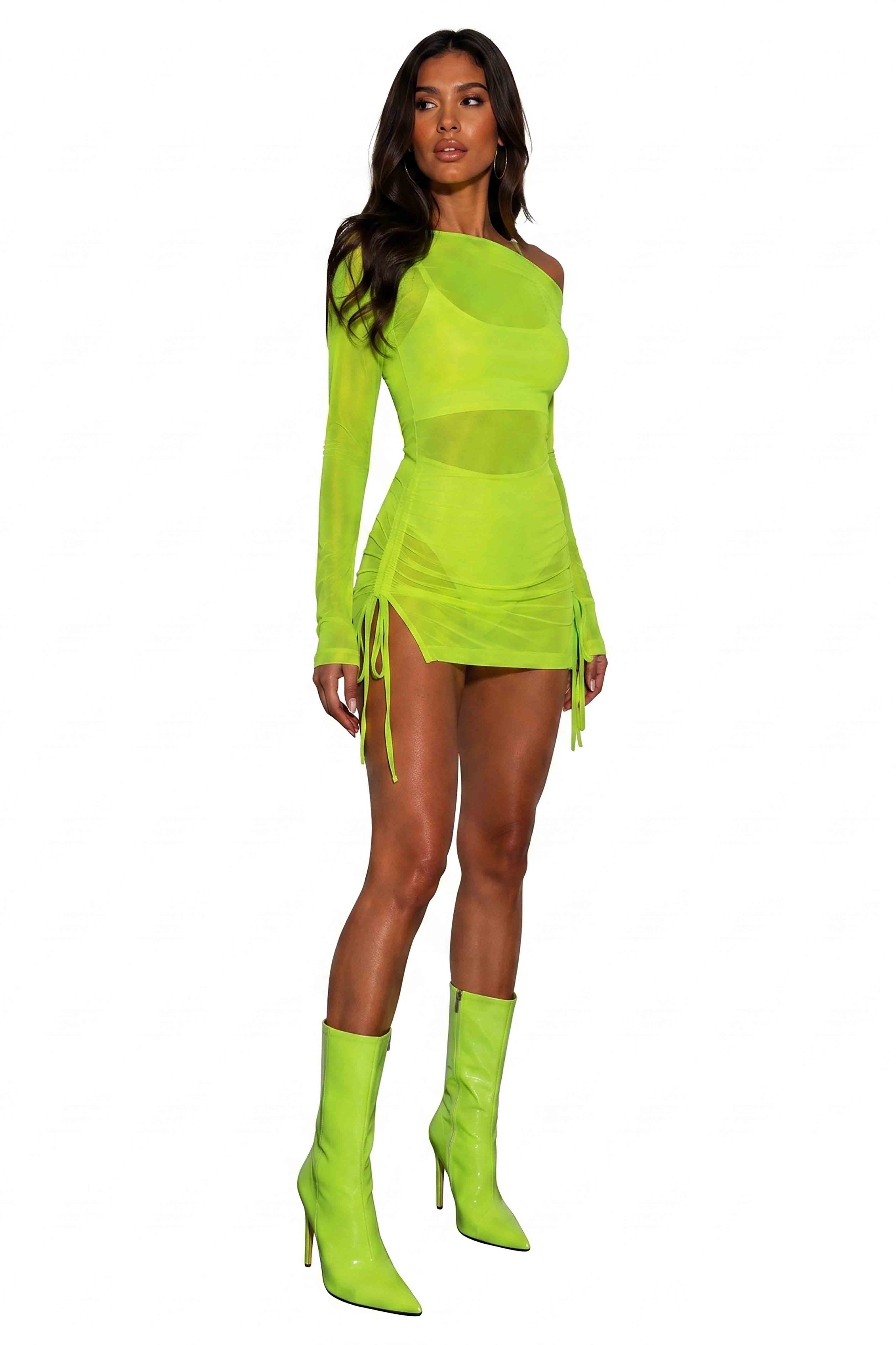 Lime Green Neon Rave Dress Lime Green Neon Rave Dress