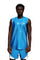 man wearing a blue mens sleeveless shirt from Love Khaos.
