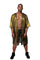 Man wearing a holographic gold kimono from Love Khaos