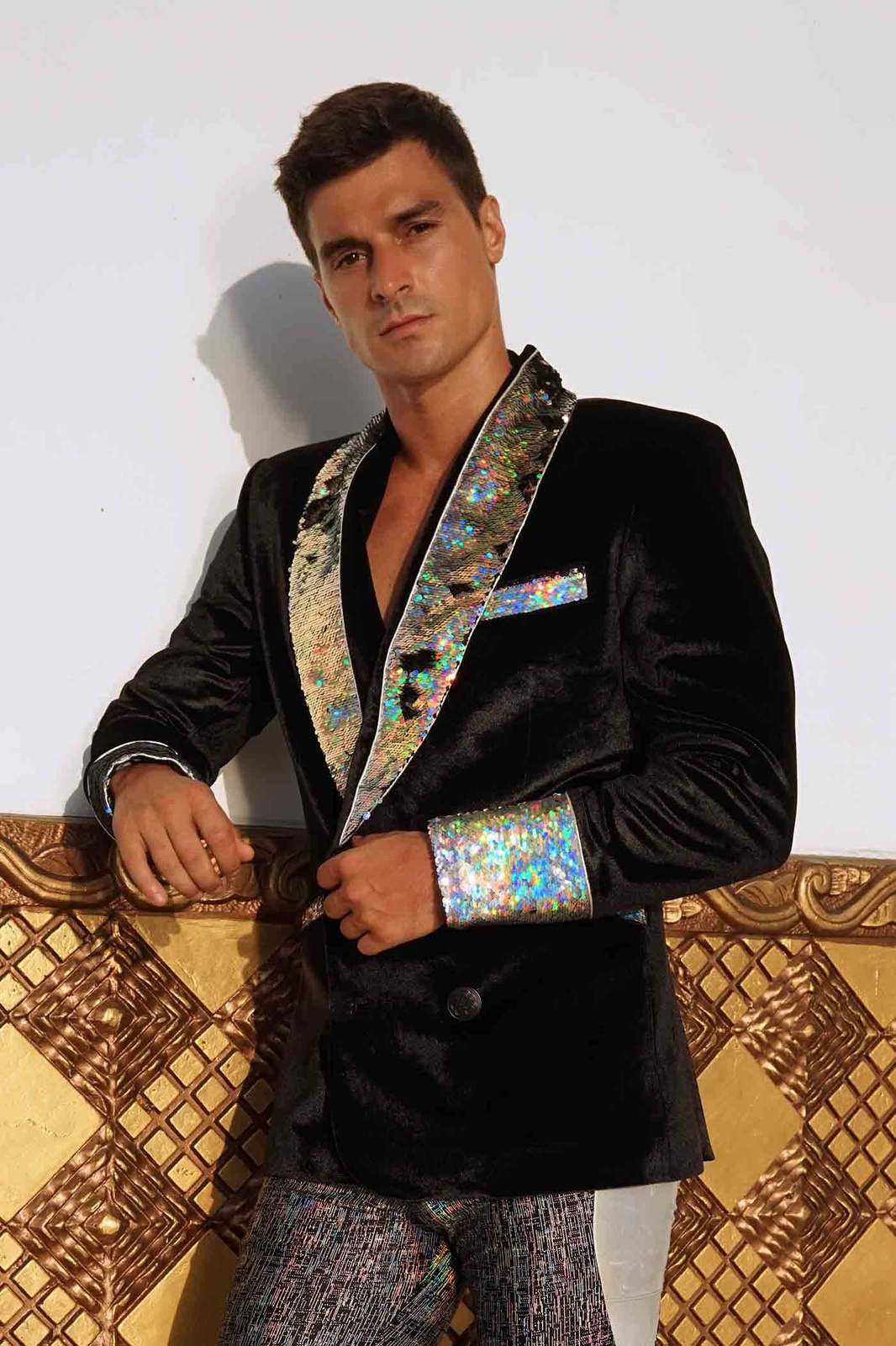 The Best Of My Love Silk + Embroidered Smoking Jacket - Black main image 1