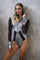 Barbarella snakeskin long sleeve rave bodysuit from Love Khaos festival clothing brand
