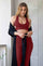 Dark Red Wine Colored Lounge Bra and high waisted leggings and black kimono from Ekoluxe sustainable loungewear brand.