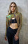 Holographic Gold Rush Cropped Pullover Sweatshirt from Love Khaos rave clothing website