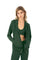 Eco friendly Hoodie with matching leggings and bralette crop top in army green made from eco friendly recycled plastic fabric by Ekoluxe, a sustainable loungewear brand