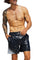 Mens Black Camo Shorts with reflective panel from Love Khaos Festival Clothing & Streetwear brand