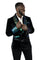 Mens Black Velvet Smoking Jacket with iridescent Green Sequins by Love Khaos Festival Jacket brand.