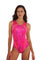 Gemini pink rave bodysuit with mesh panels from Love Khaos