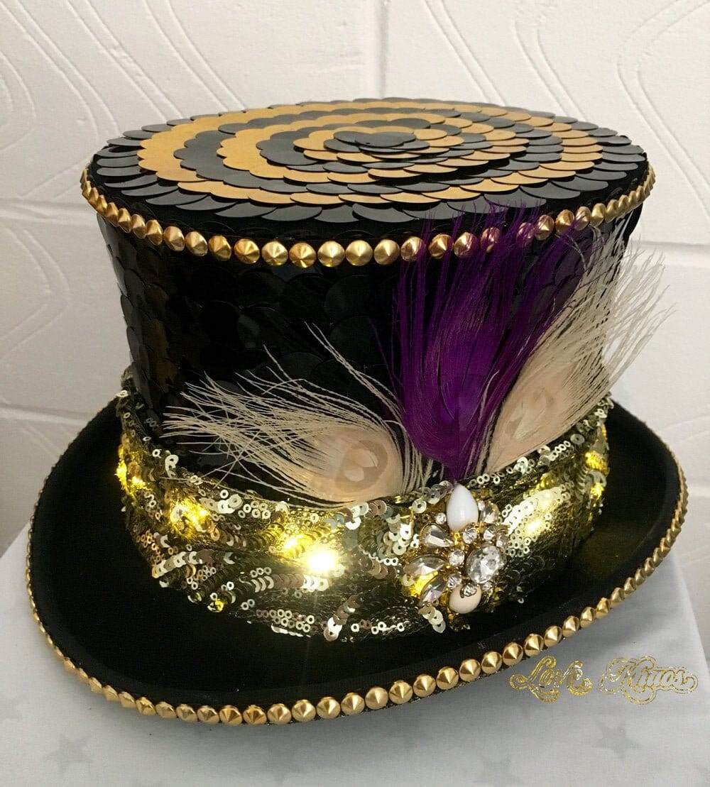 Sequin Purple LED Newsboy Cap Hats