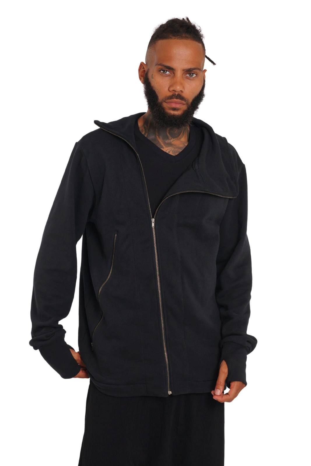 Mens High Neck Hoodie | Mens Organic Cotton Hoodie | Ekoluxe
