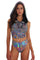 Layla Holographic Cowl Neck Crop Top Holographic Outfit from Love Khaos Rave Clothing Website