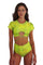 Neon Green Tshirt Bikini Top with keyhole cutout from Love Khaos