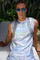 Mens Festival tank top in holographic white snakeskin fabric from Love Khaos