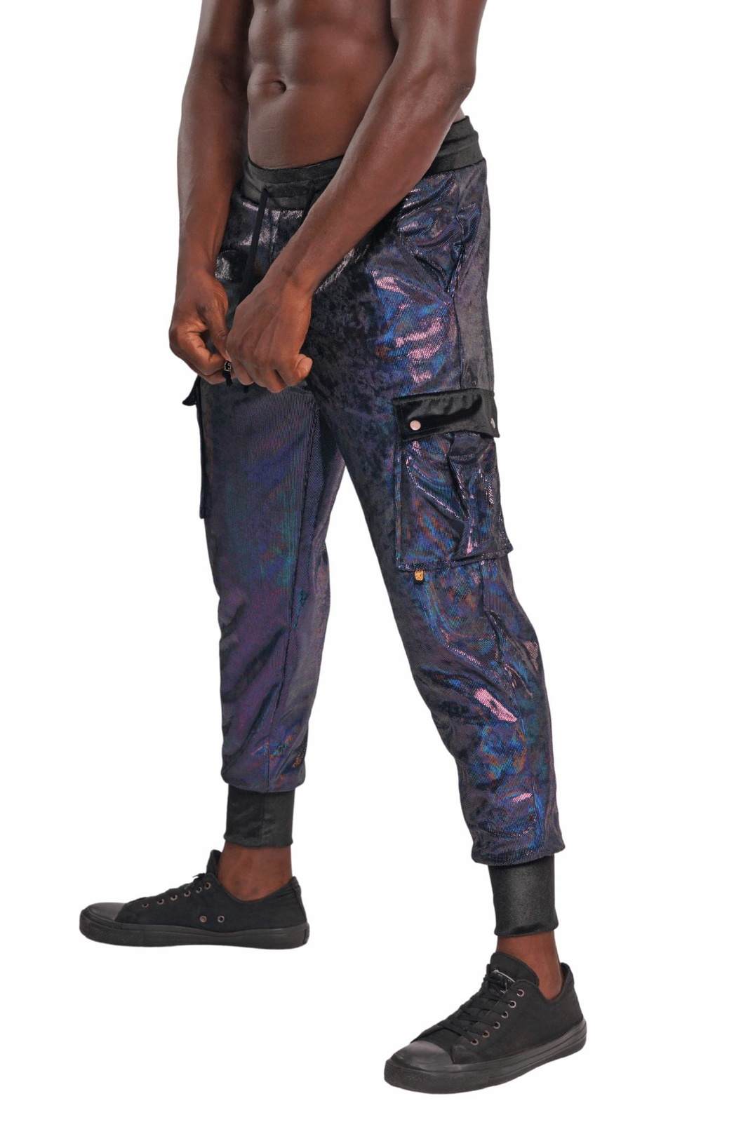 Mens Skinny Cargo Joggers Festival Joggers Love Khaos