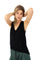 Womens black v neck shirt by Ekoluxe sustainable Loungewear