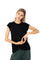 Womens Black Modal Sustainable t shirt for sleep or streetwear by Ekoluxe Ethical Fashion Brand