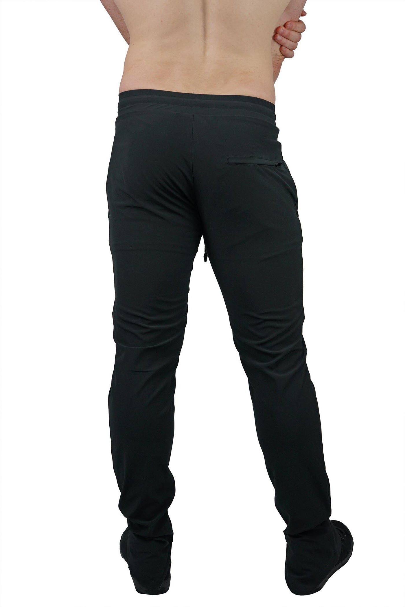 Man wearing mens slim pants from Ekoluxe