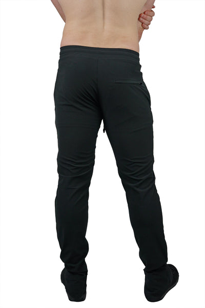 Man wearing mens slim pants from Ekoluxe