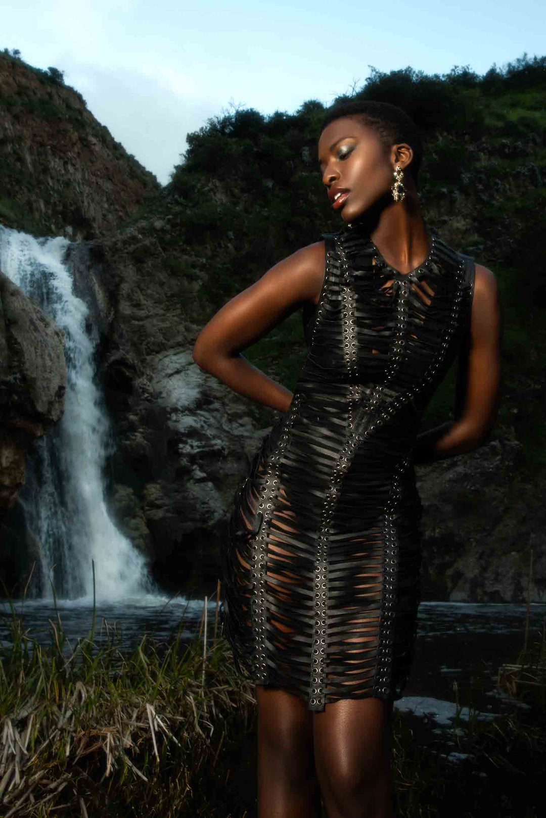 Lace Up Leather Dress | Black Leather Mini Dress