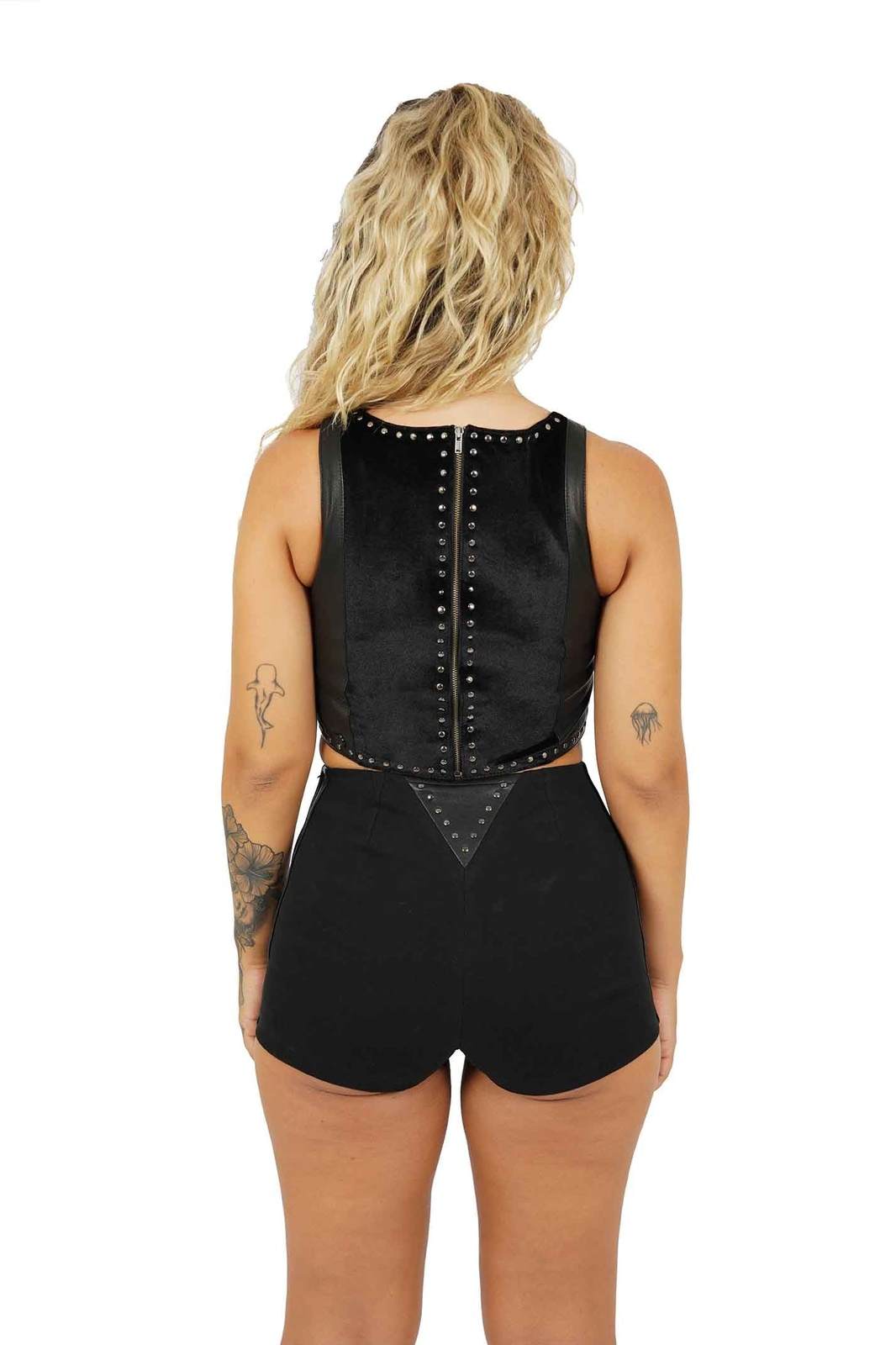 Black Lace Up Shorts | Leather Booty Shorts | Love Khaos