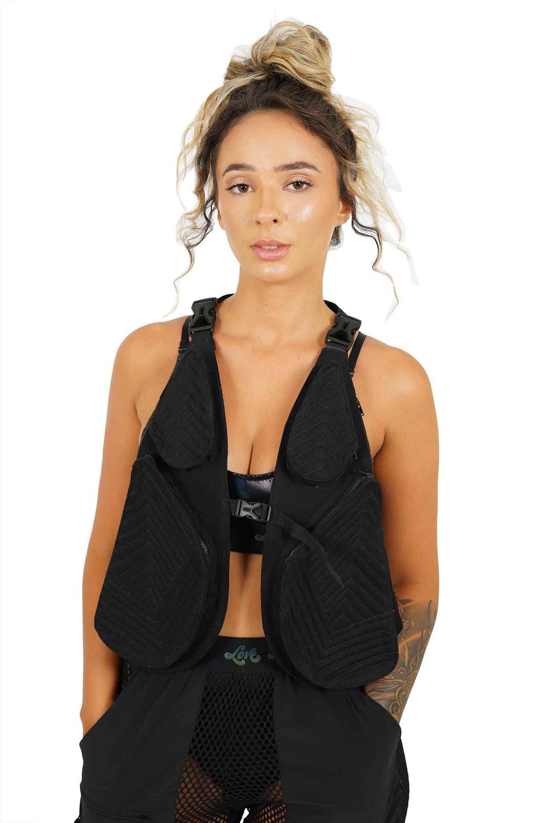 Black Tactical Vest | Techwear Vest | Shop Love Khaos