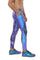 man wearing purple leopard print mens tights with pockets from Love Khaos
