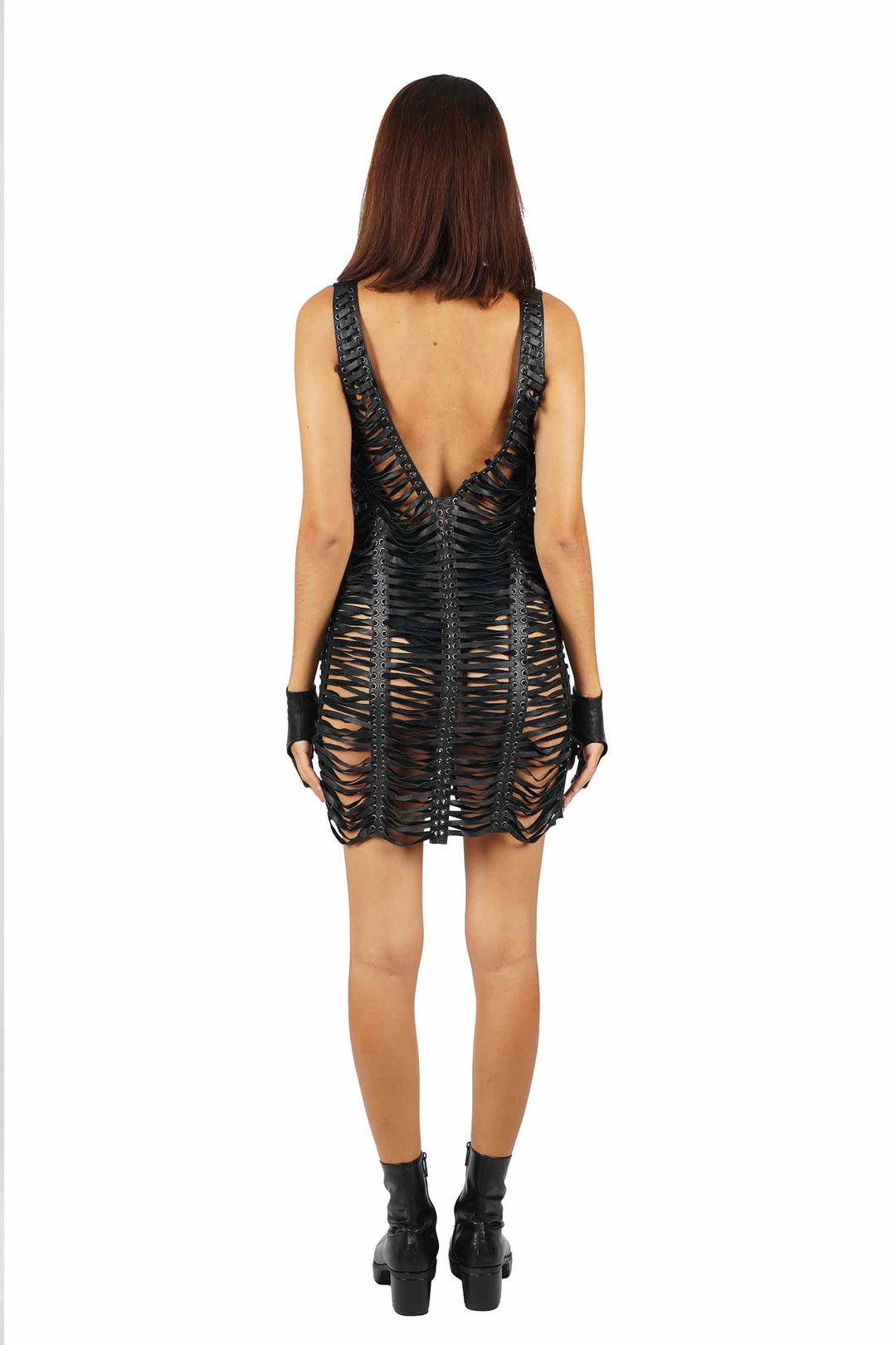 chinese dress ladies Faux Leather Lace Illusion Midi Dress – bebe