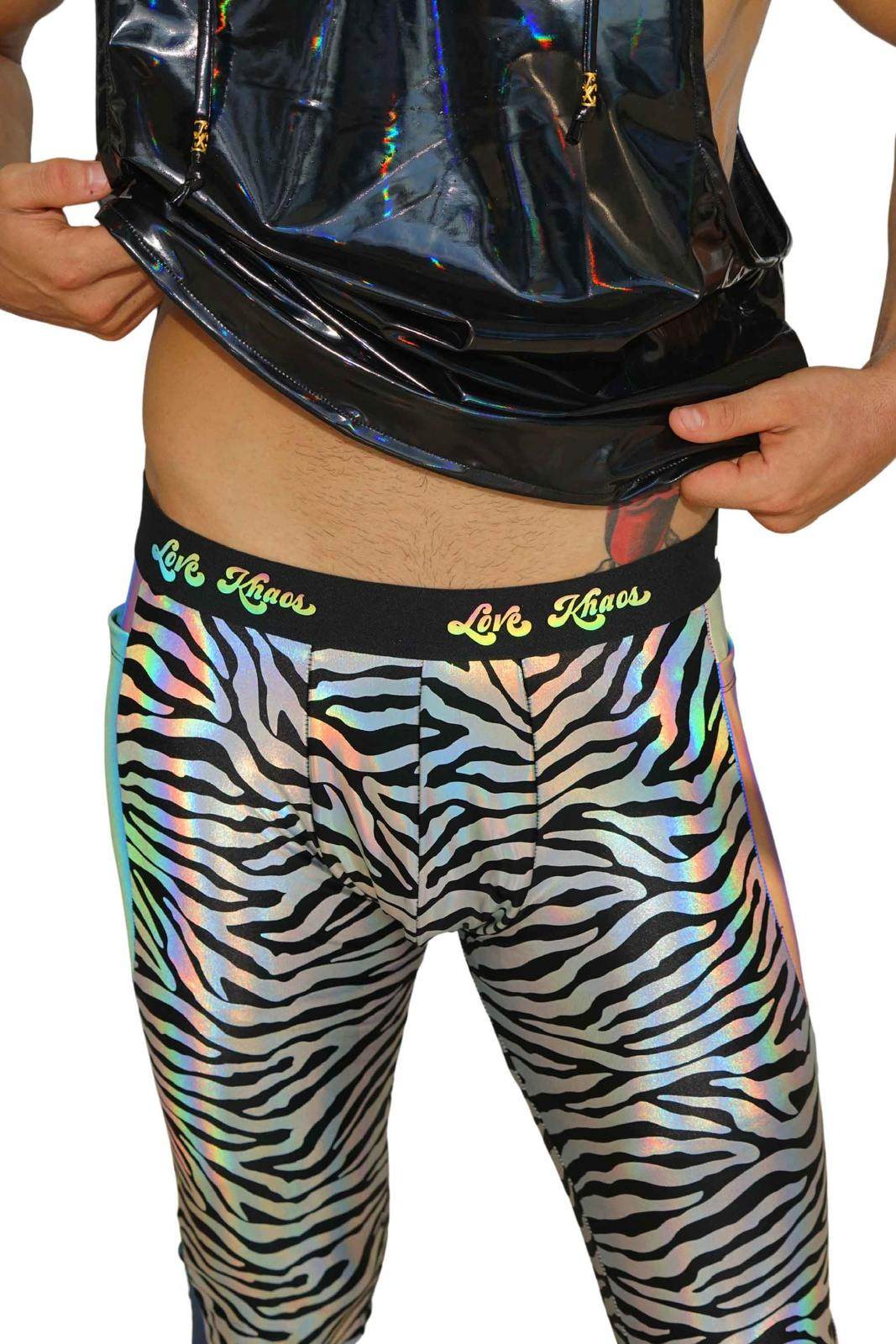 Mens Leggings with Pouch, Reflective Leggings