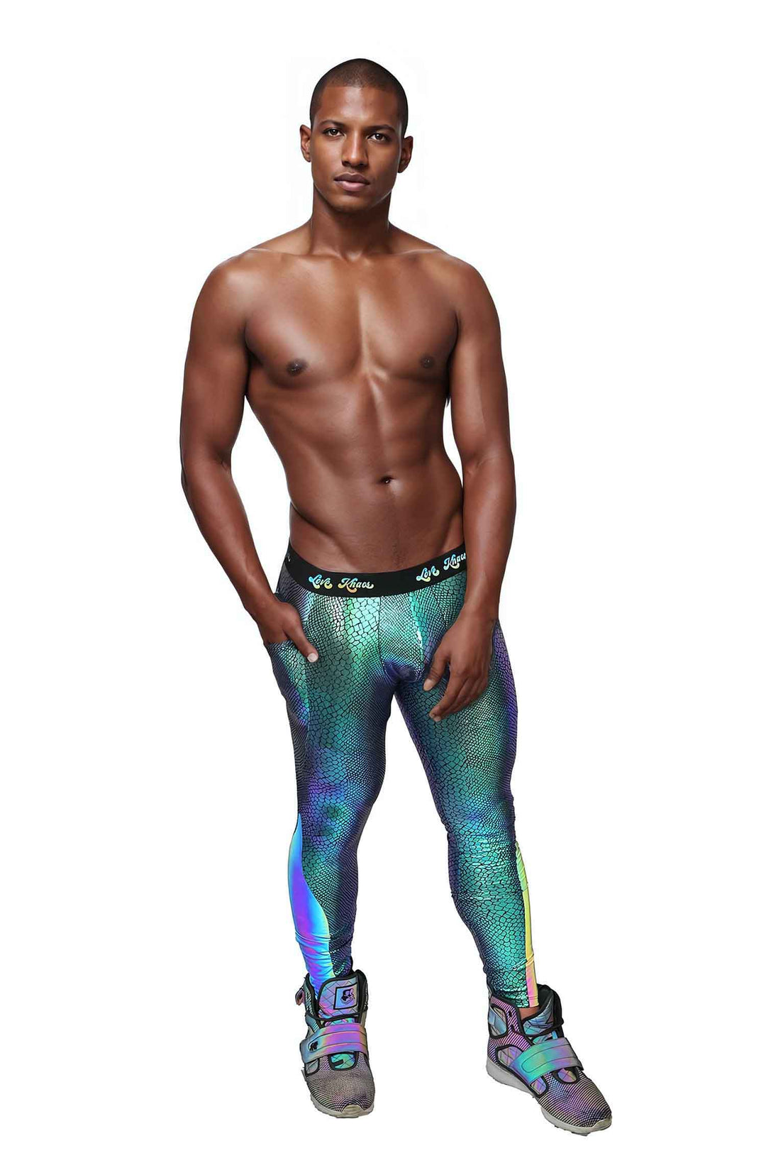 Mens Green Snakeskin Leggings Green Meggings Love Khaos