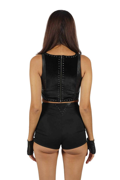 studded leather crop top from Love Khaos