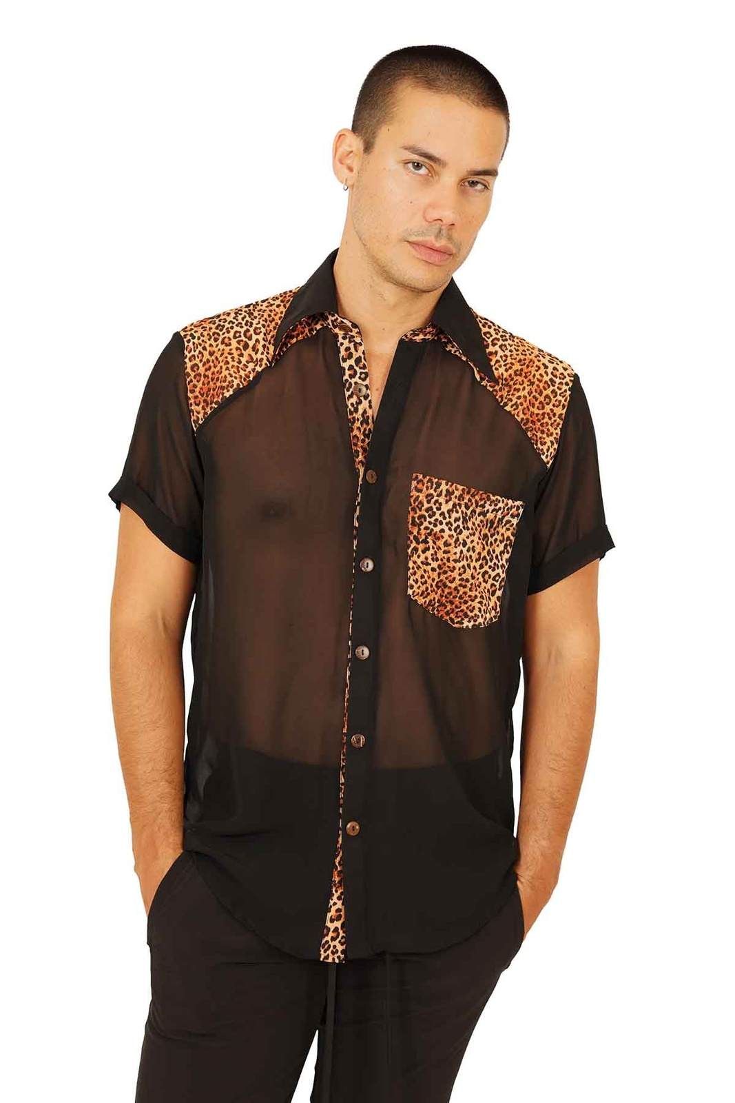 Mens Animal Print Shirt | Sheer Dress Shirt Mens Animal Print Shirt | Sheer Dress Shirt