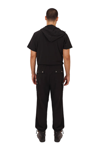 man wearing a Mens Short Sleeve Jumpsuit  from Ekoluxe