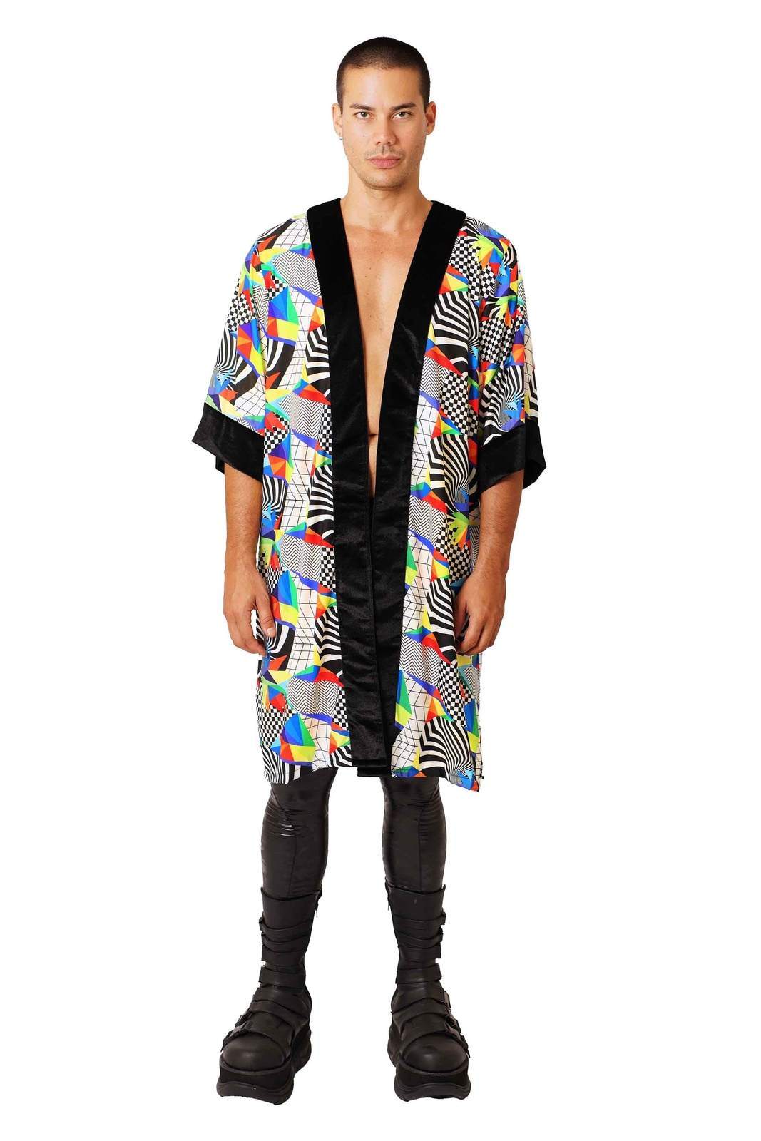 Mens Silk Kimono | Psychedelic Kimono | Shop Love Khaos