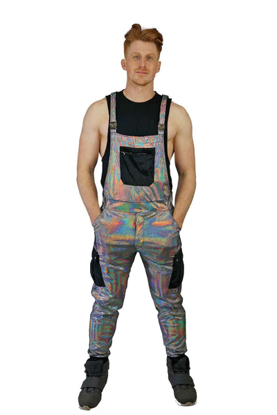 Mens silver overalls from Love Khaos