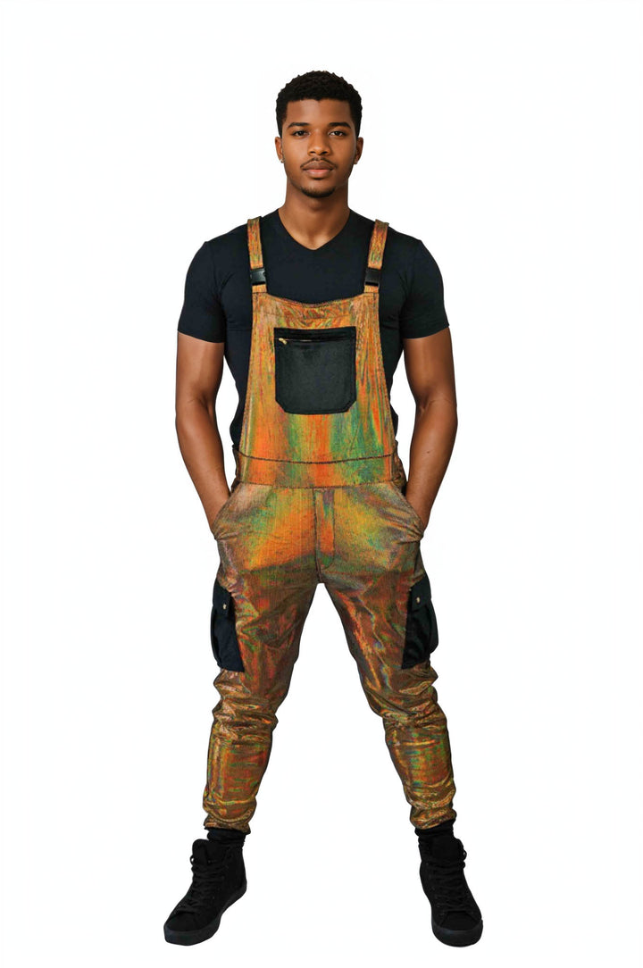 Mens Overalls Skinny Bib Overalls Slim Fit Denim Overalls With