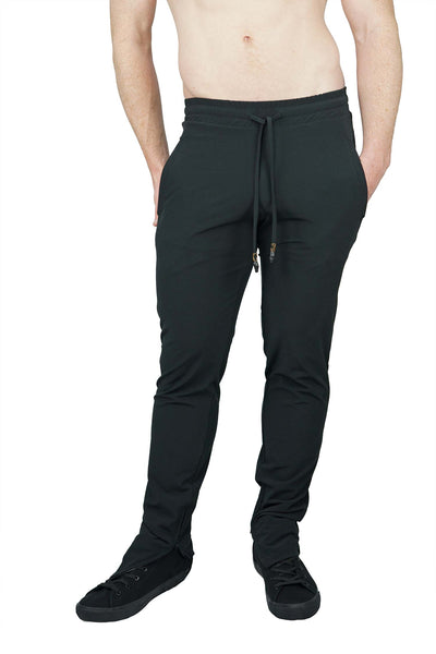 Man wearing mens slim pants from Ekoluxe