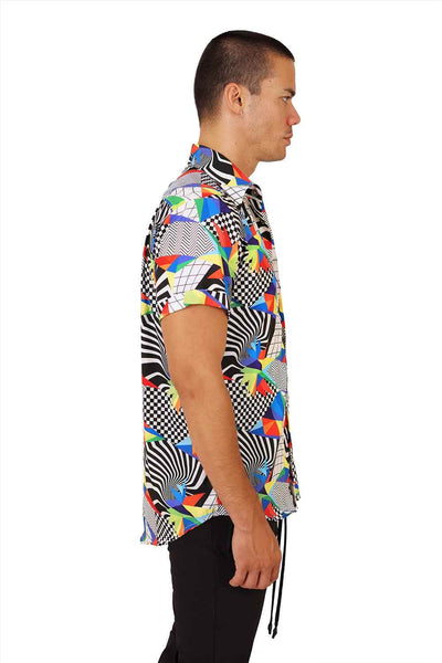 mens geometric print shirt from Love Khaos