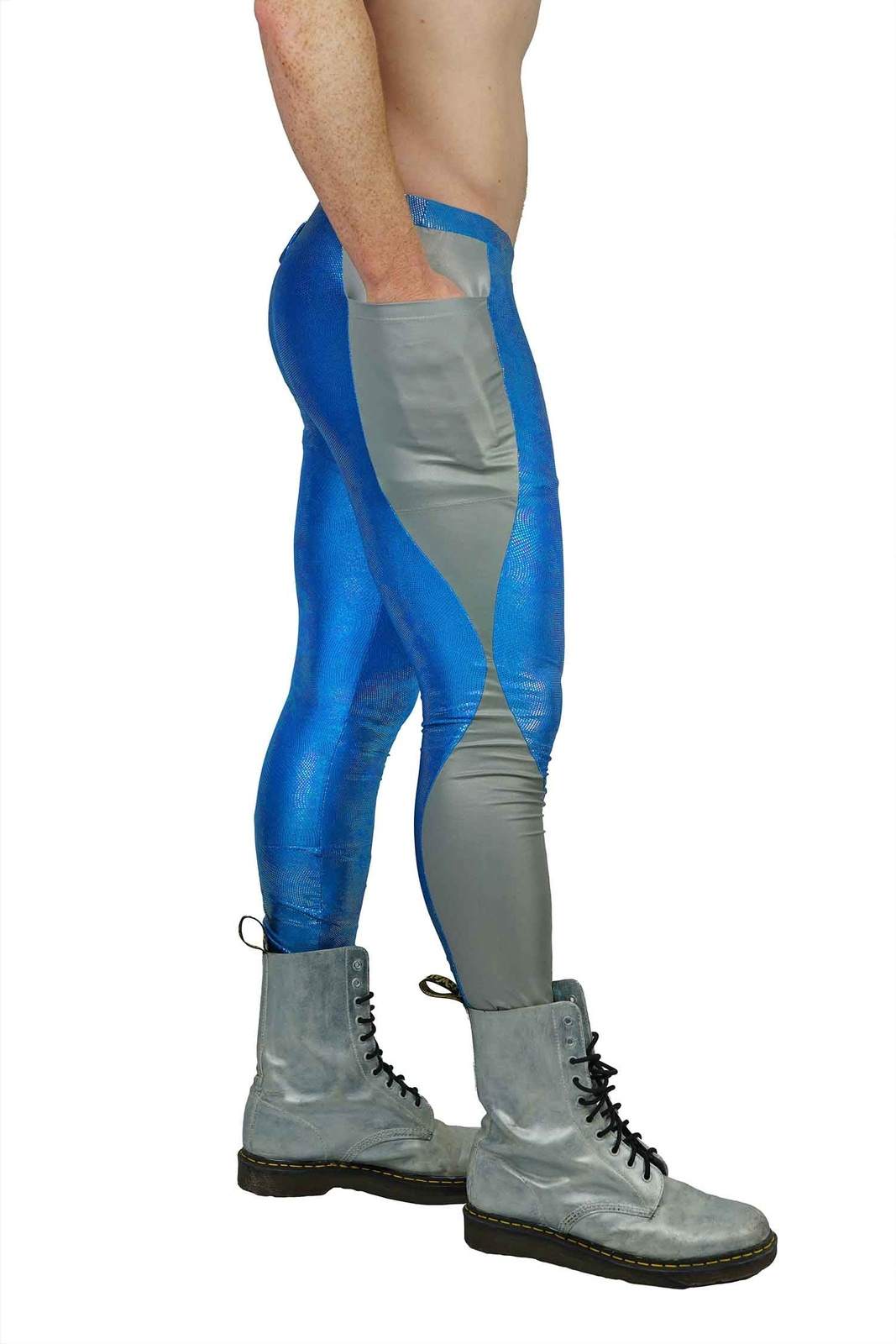 mens blue leggings from Love Khaos