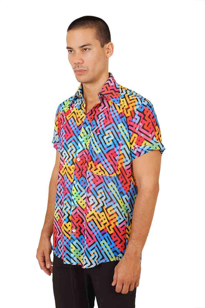 Man wearing a Colorful dress shirt from Love Khaos