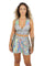 holographic silver crop top skirt set from Love Khaos