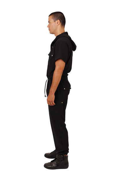 man wearing a Mens Short Sleeve Jumpsuit  from Ekoluxe