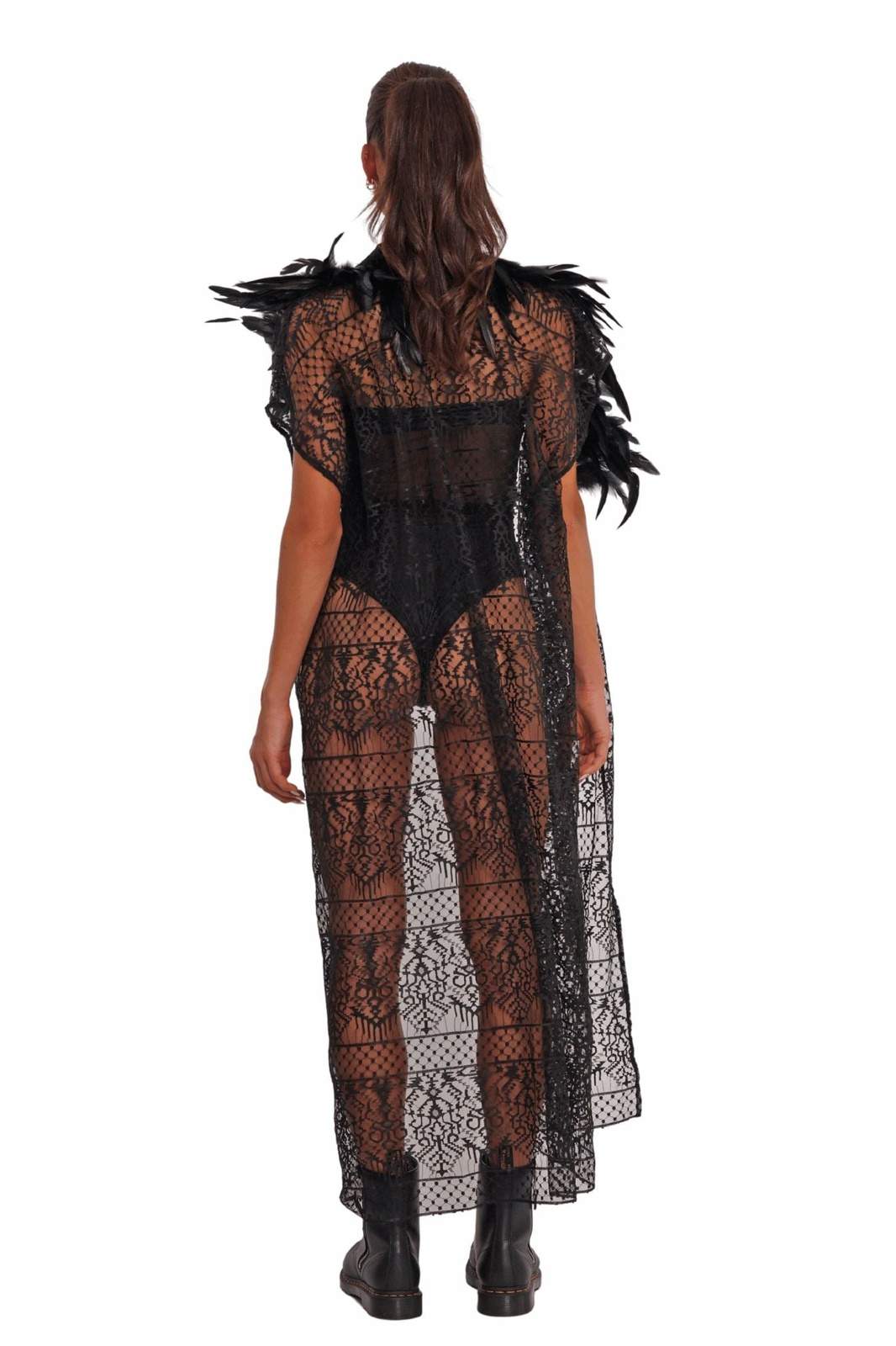 chinese dress ladies Black Lace Kimono