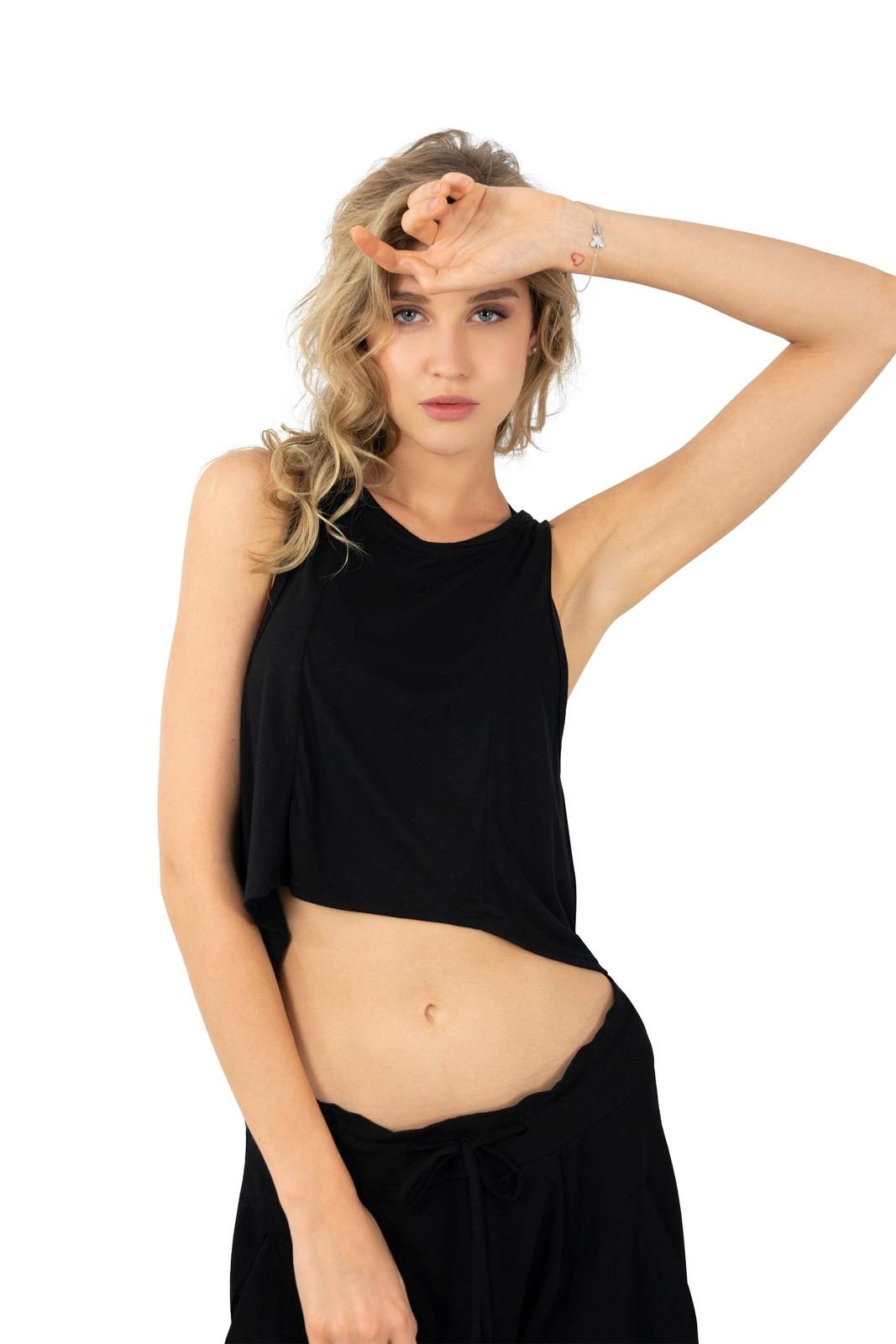 cute black sustainable crop top by ekoluxe eco friendly ethical fashion brand