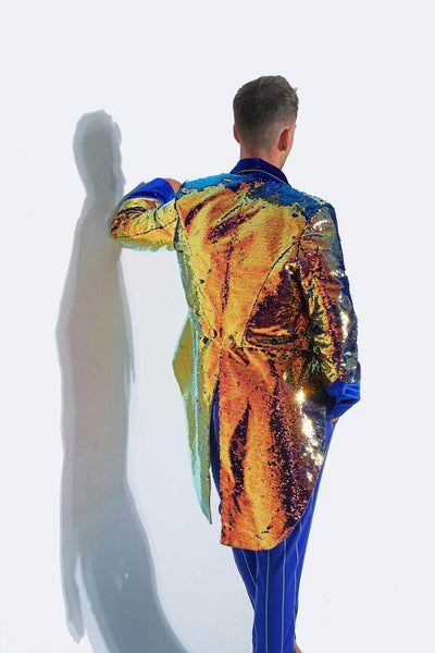 Gold Tux, Mens Gold Sequin Jacket by Love Khaos