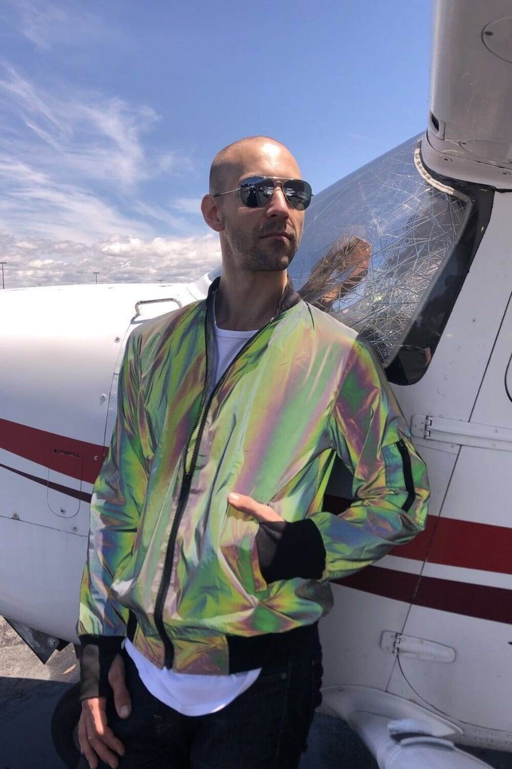 Mens Holographic Lightning Bolt Jacket | Love Khaos Blazers