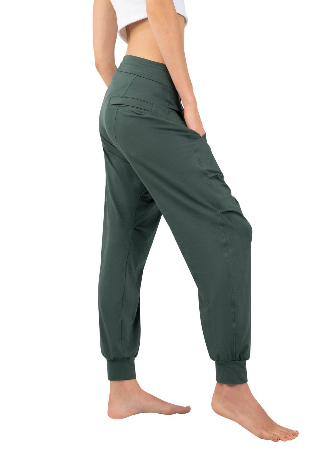 Ladies harem trousers by Ekoluxe sustainable clothing brand