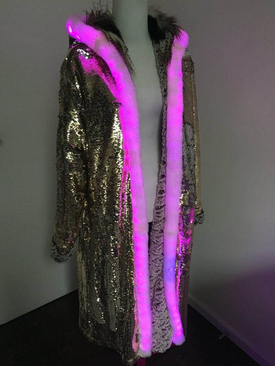 Sequin LED Lights Jacket for Festival Wear by Love Khaos Festival Clothing