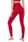 Red Super High Waisted Leggings made with eco friendly recycled fabric from Ekoluxe sustainable loungewear brand.