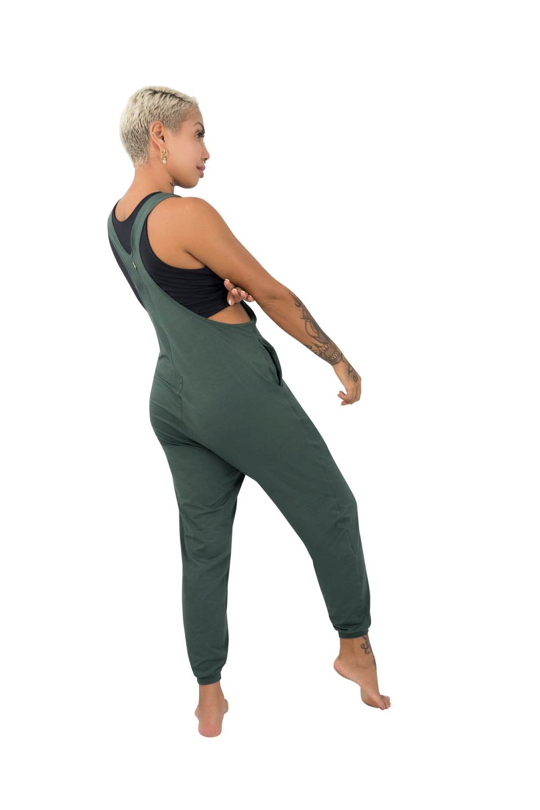 Grey Drop Crotch Overalls by Ekoluxe Sustainable fashion brand