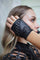 Anubis Fingerless Leather Gloves from Love Khaos Festival Clothing Brand